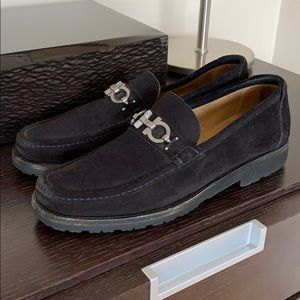 Salvatore Ferragamo Suede Bit Lug Sole Loafer
